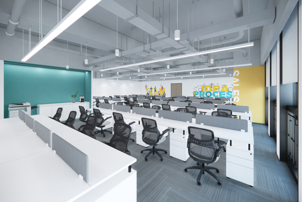 易筑设计丨1700㎡电子科技办公室设计，实用大气