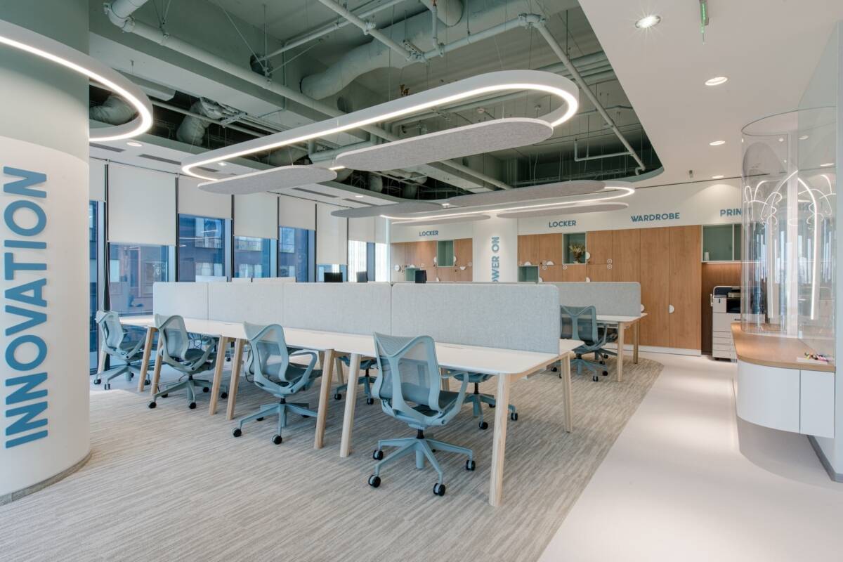 设计赏析丨以弧线贯穿的流动与清新之美的办公空间设计